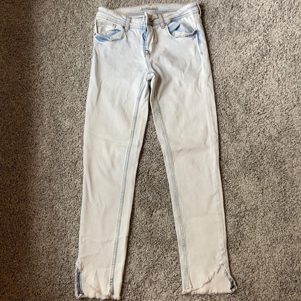 Zara light wash crop jean